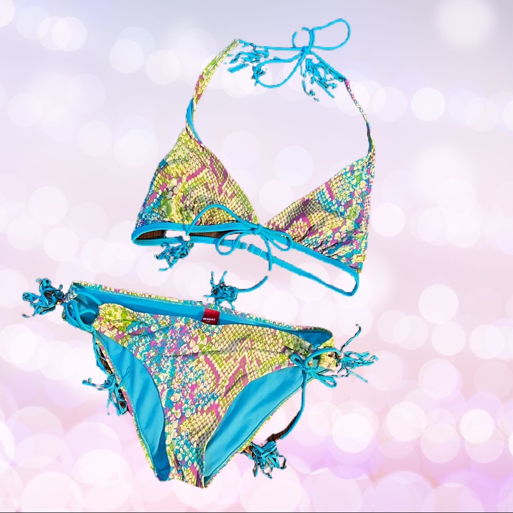 Bongo neon reptile print bikini